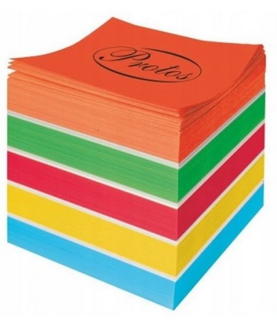 Kostka papierowa wkład do kubika nieklejony kolorowy PROTOS 84x84x70mm