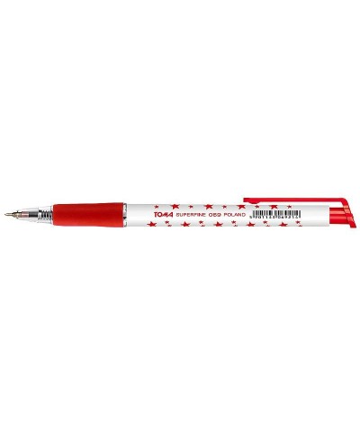 Długopis dla nauczycieli czerwony TOMA w gwiazdki 20 SZTUK TO-069