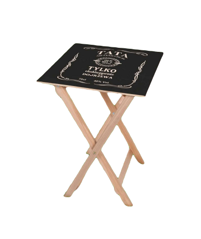 Stolik drewniany dla taty 50x50x70cm Tata ekskluzywnie dojrzewa buk
