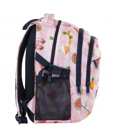 Plecak szkolny z flamingami i arbuzami BackUP różowy dla dziewczynki