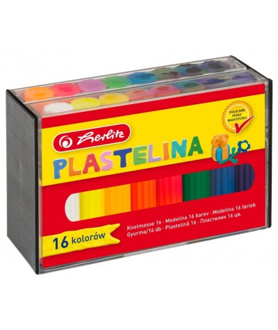 Plastelina okrągła Herlitz 16 kolorów w plastikowym pudełku