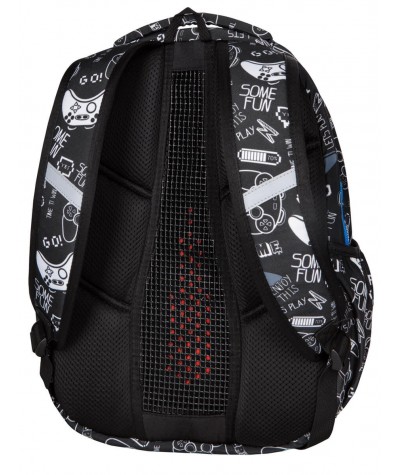 Plecak szkolny dla chłopca czarny z padami CoolPack GAME OVER BASE 27l