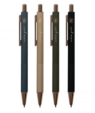 Długopis żelowy INTERDRUK 1,0 niebieski tusz SATIN GOLD - MIX KOLORÓW