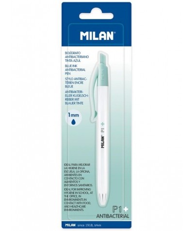 Długopis Milan P1+ ANTYBAKTERYJNY miętowy blister JONY SREBRA