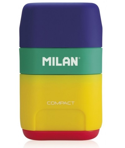 Temperówka z gumką Milan 2w1 podwójna Compact MIX kolorowe bloki