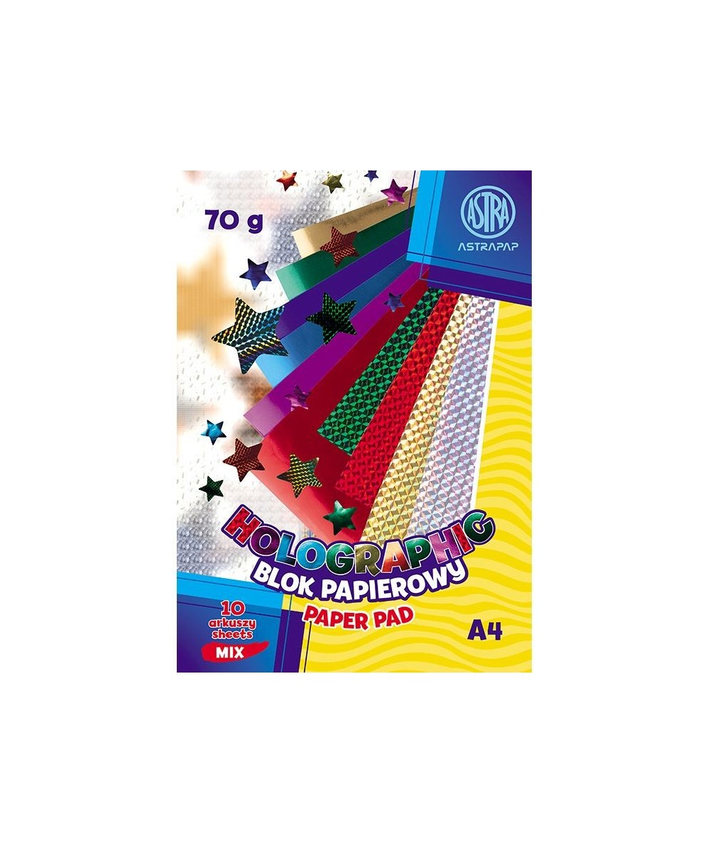 Blok rysunkowy Artpack HOLO z kolorowymi kartkami A4 10 kartek 70g Astra