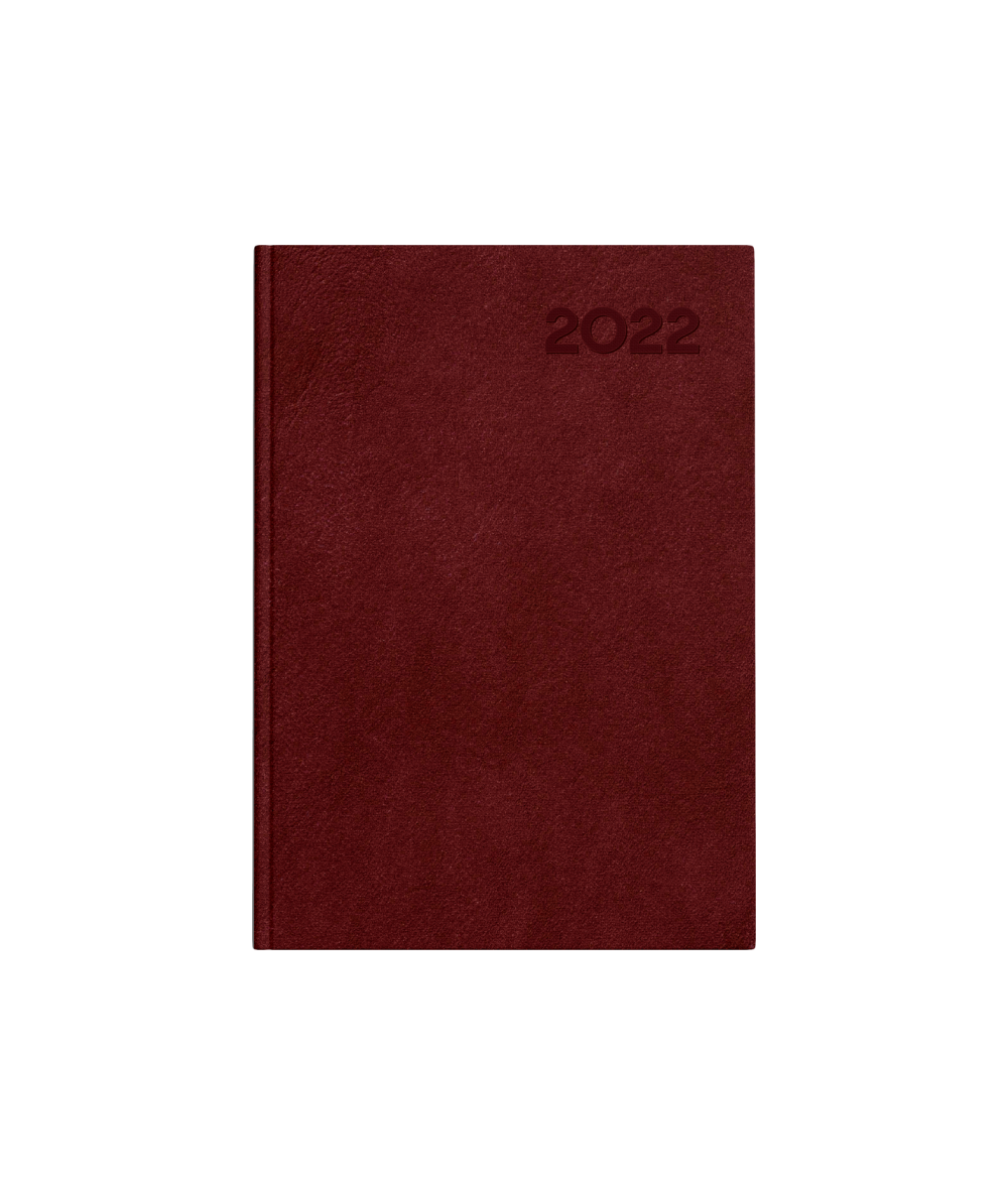 Kalendarz książkowy 2022 dzienny A5 TOP 2000 BORDOWY Basic