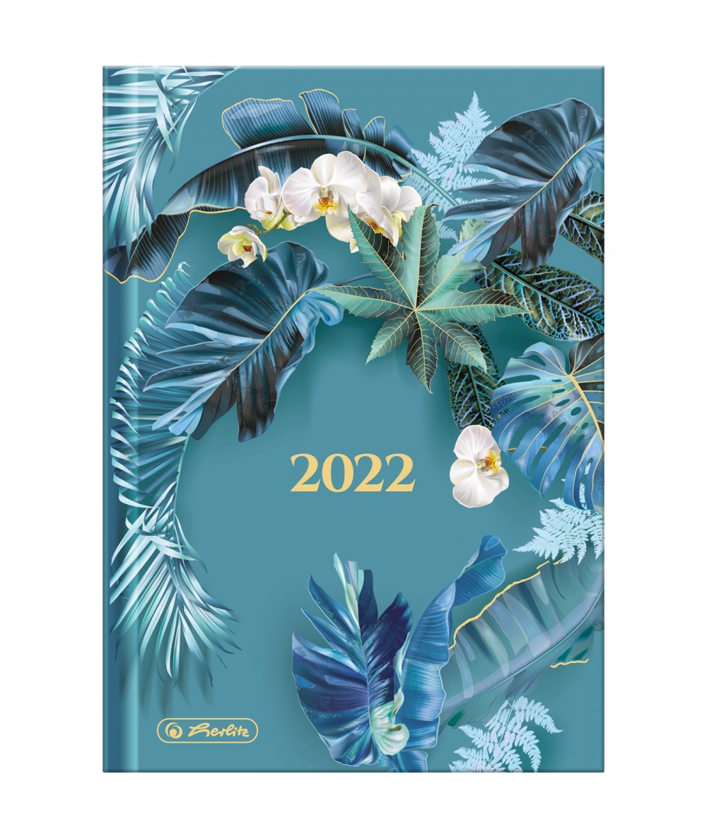 Kalendarz dzienny 2022 książkowy A5 HERLITZ BOHO liście modny