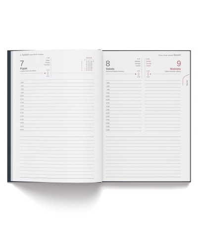 Kalendarz 2022 dzienny książkowy A5 HERLITZ ELEGANT rubin