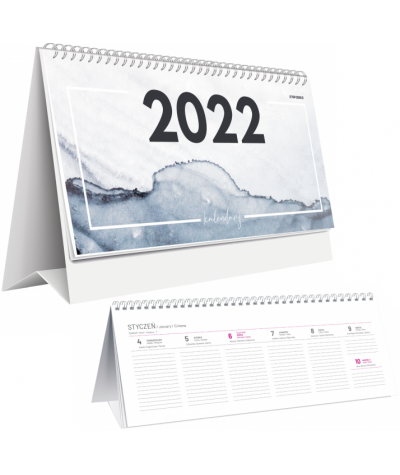 Kalendarz biurkowy 2022 tygodniowy TOP 2000 11,5x28,5cm poziomy WTV