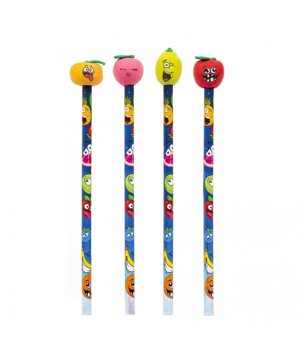 Ołówek trójkatny JUMBO z gumką HB KIDEA dla dzieci - MIX WZORÓW