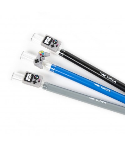 KIDEA Długopisy zmazywalne ścieralne D gamer -  3 sztuki dla chłopca