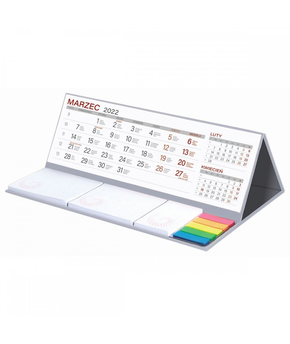 Kalendarz biurkowy stojący 2022 z notesem karteczki MAXI Wokół Nas 315x192x112 mm