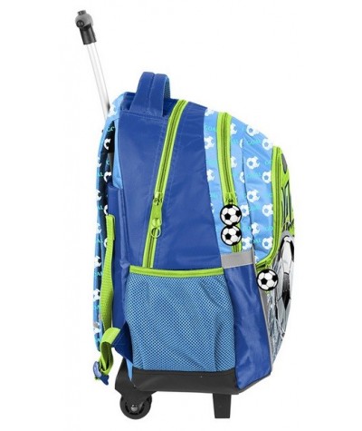 Plecak szkolny na kółkach z piłką nożną Paso lekki dla chłopca