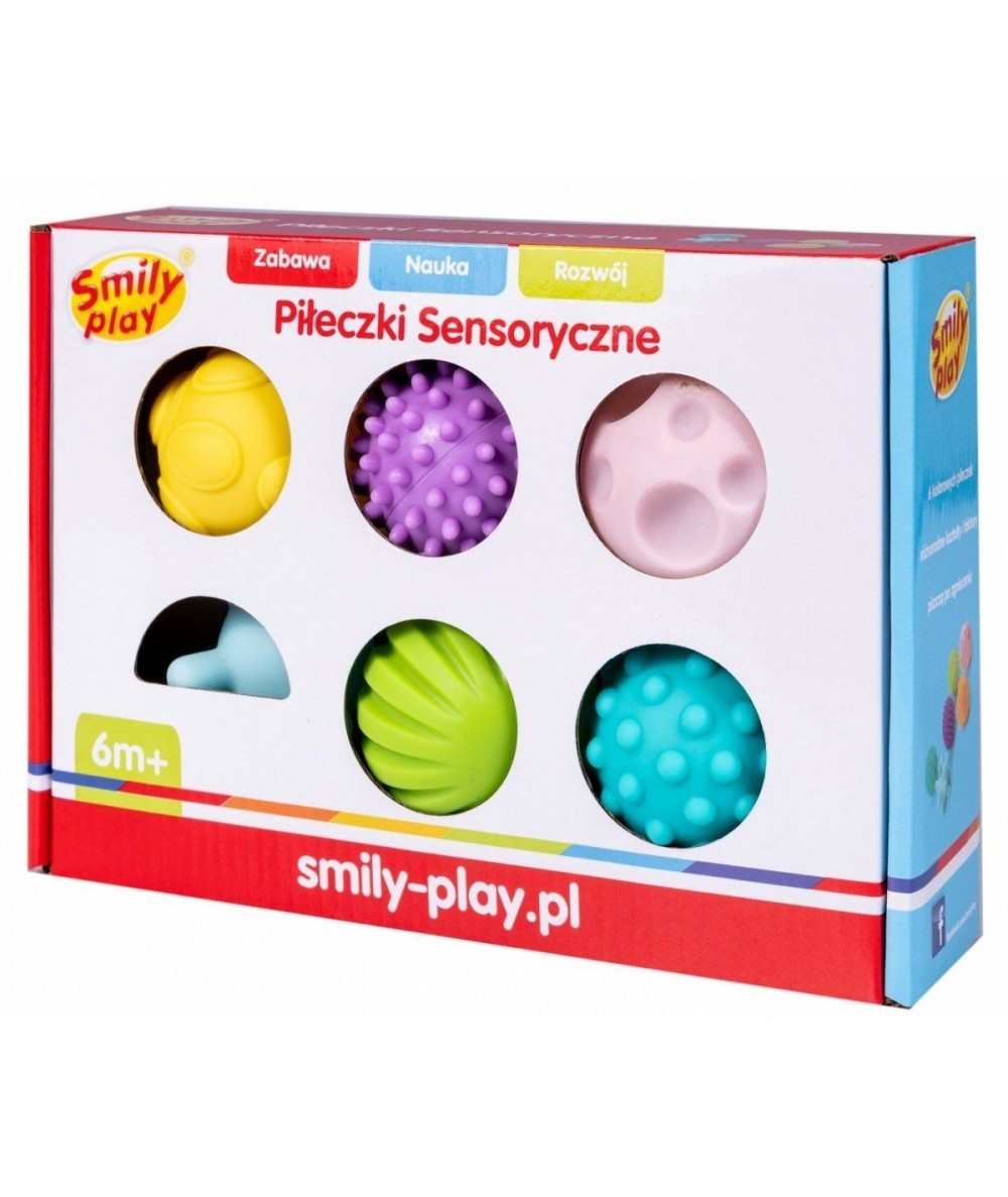 Piłeczki sensoryczne ANTEK 6 szt. kolorowe dla dzieci integracja sensoryczna masaż