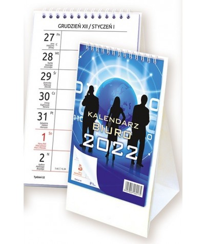 Kalendarz biurkowy tygodniowy 2022 pionowy 14x19,5cm Aniew MIX