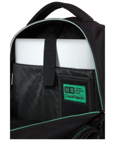 Plecak młodzieżowy CoolPack CP JOY XL SUPER GREEN czarn ZIELONE napisy