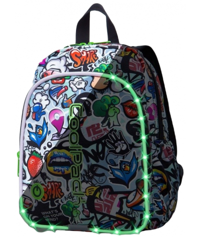 Świecący plecak przedszkolny dla dzieci CoolPack Bobby Graffiti LED