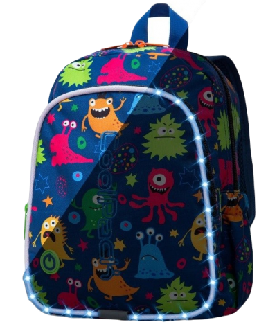 ŚWIECĄCY plecak dla dzieci CoolPack CP BOBBY MONSTERS potworki LED