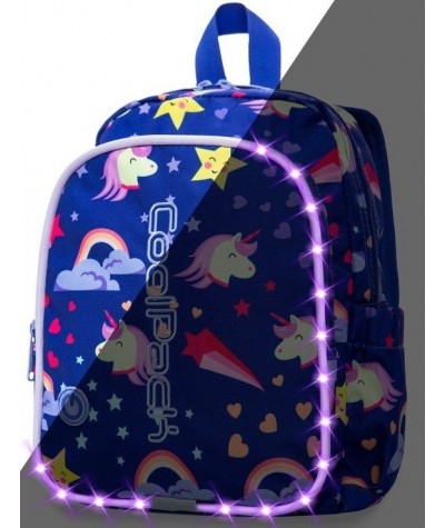 Świecący mały plecaczek z jednorożcem CoolPack Bobby Unicorns