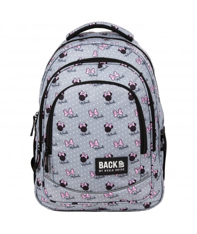 Plecak z Myszką Minnie BackUP SZARY szkolny dla dziewczynki XMM60
