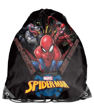 Worek na buty SPIDERMAN VENOM CARNAGE Marvel szkolny czarny dla chłopca lekki PASO