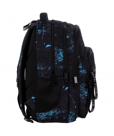 Plecak młodzieżowy szkolny przetarcia BackUP czarny Blue Black M54