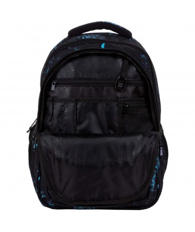 Plecak młodzieżowy szkolny przetarcia BackUP czarny Blue Black M54