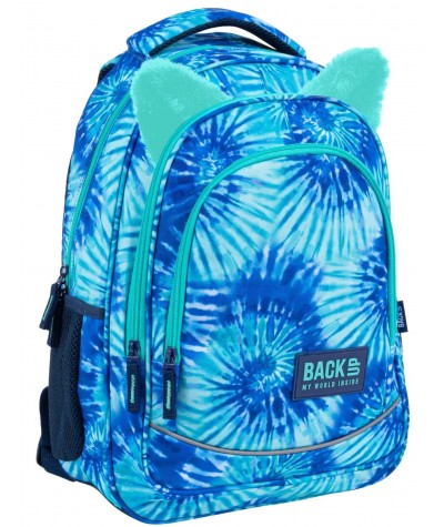 Plecak TIE DIE niebieski z uszami BackUP szkolny dla dziewczyny X22