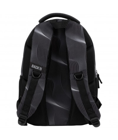 Plecak czarny w linie BackUP FLOW szkolny dla chłopaka X95
