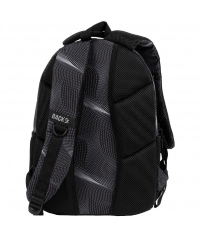 Plecak czarny w linie BackUP FLOW szkolny dla chłopaka X95