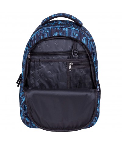 Plecak dla chłopaka z miastem BackUP CITY niebieski do szkoły X103