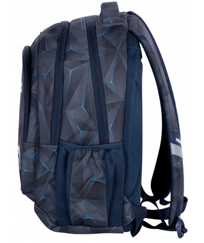 Plecak szkolny młodzieżowy HEAD 3D NAVY dla chłopaka czarno-niebieski