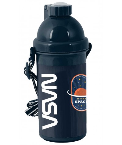 Bidon dla dziecka z logo Nasa Paso 500 ml BPA FREE chłopięcy czarny