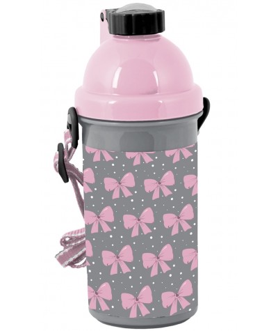 Bidon dla dziewczynki w różowe kokardy Paso 500ml BPA FREE
