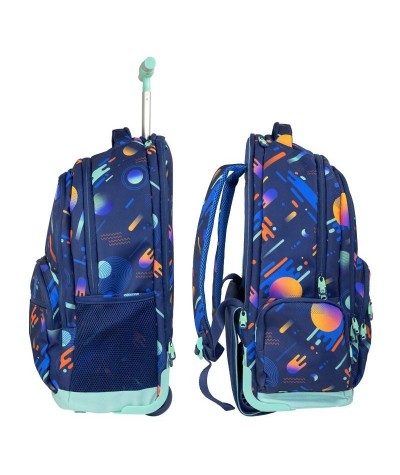 Plecak szkolny na kółkach galaxy kosmos MILAN kolorowy 25 litrów