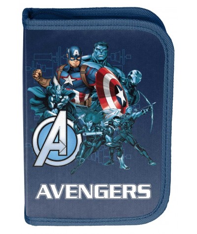 Piórnik z wyposażeniem Avengers Marvel niebieski Paso szkolny