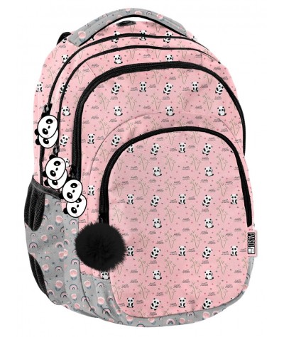 Plecak z pandą szkolny PASO różowy dla dziewczynki 