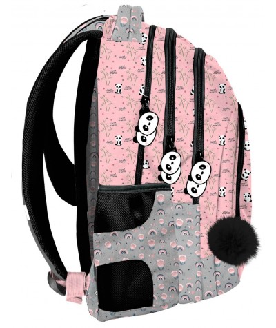 Plecak z pandą szkolny PASO różowy dla dziewczynki 