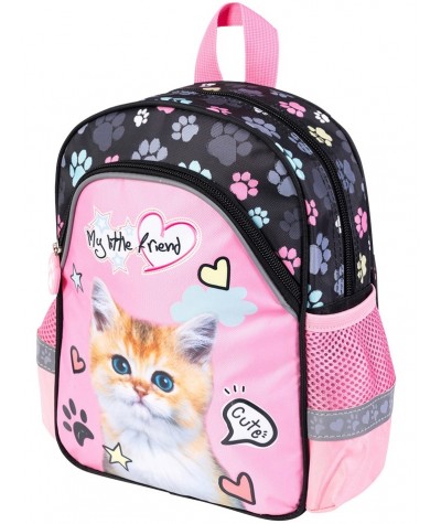 Plecak wycieczkowo-przedszkolny kotek Majewski dziewczęcy PINK CAT