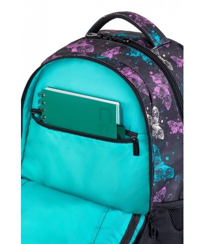 Plecak szkolny czarny w motyle CoolPack Drafter dla dziewczyny Zodiac
