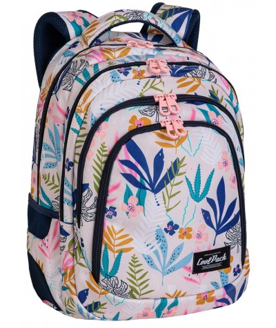 Plecak dla dziewczyny pastelowe liście CoolPack SNORK szkolny DRAFTER CP 17"