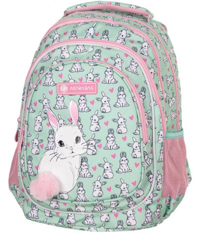 Plecak dla dzieci do 1 klasy króliczki ASTRABAG szkolny miętowy Bunny