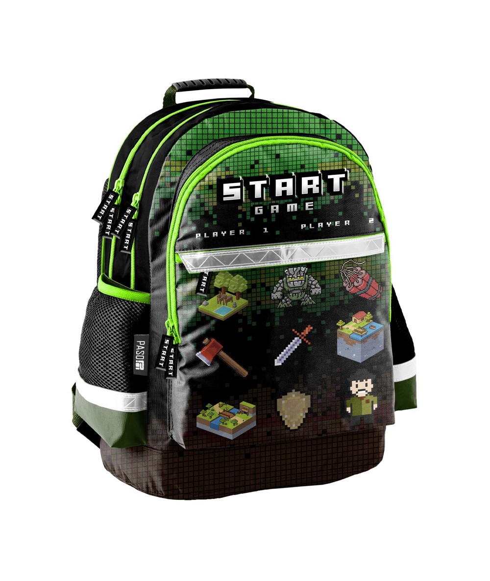 Plecak szkolny bloki GAMING START dla fana gry Minecraft PASO do 1-3 klasy