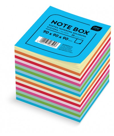 Duża kostka papierowa notes kolorowa klejona INTERDRUK 90x90x90mm