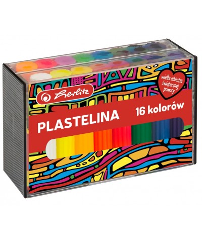 Plastelina szkolna WOŚP Herlitz 16 kolorów w plastikowym pudełku