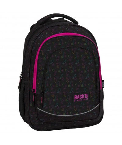 Plecak szkolny JEDNOROŻCE BackUP czarny dla dziewczynki X30