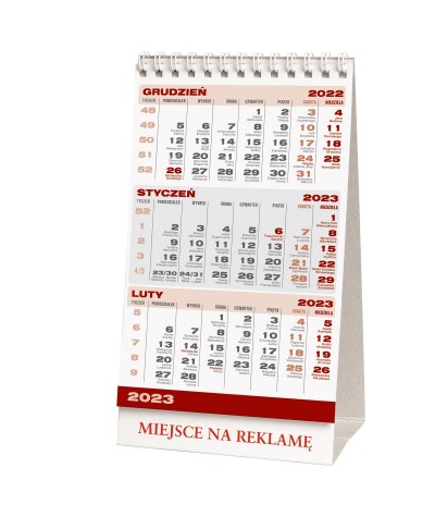 Kalendarz biurkowy trójdzielny 2023 stojący 11x19,5cm Wokół Nas KB038B
