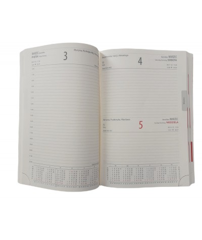 Kalendarz książkowy 2023 menagera A5 KRESKA brzoza niebieski dzienny