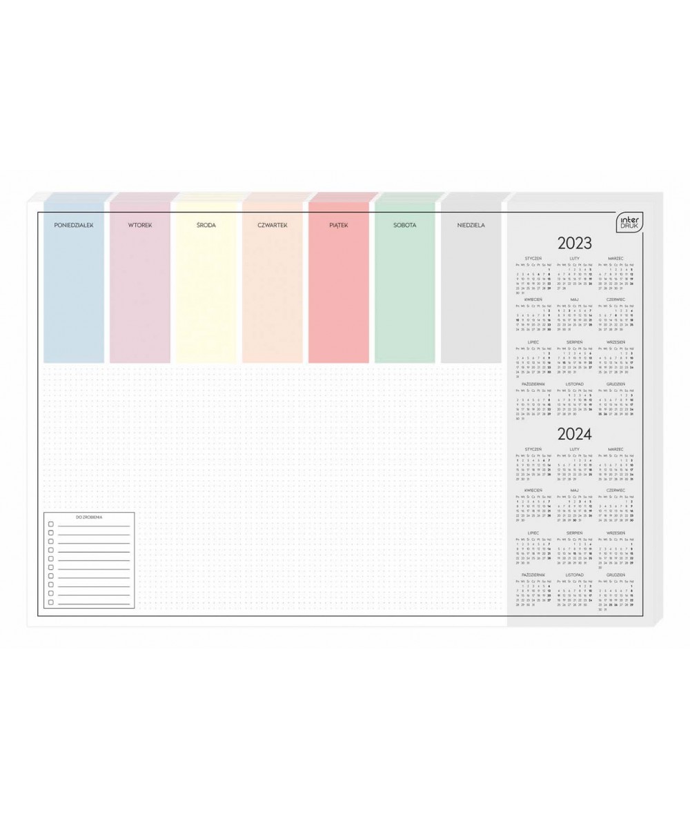 Planer na biurko biuwar kalendarz 2023 / 2024 59x40m 30 kartek Interdruk Colour